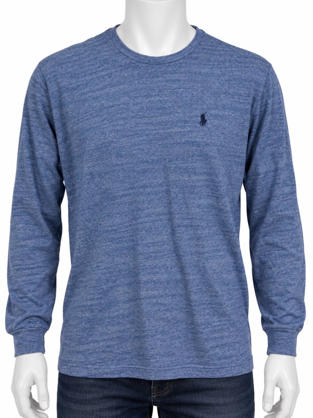 Polo by Ralph Lauren Heathered Navy Long Sleeve Crewneck